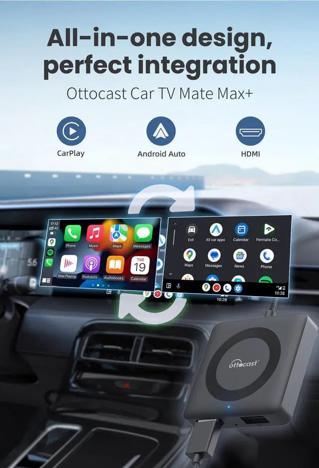 Alt view image 6 of 7 - OTTOCAST new three generation CA361 car carplay screen projector tv box TV box hdmi conversion