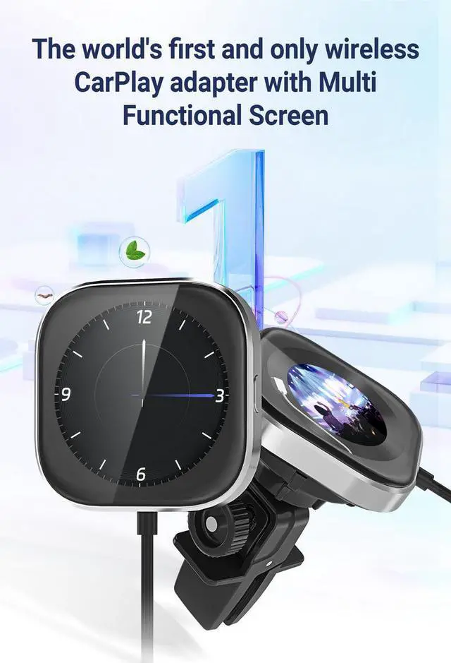 Alt view image 4 of 7 - Electronic picture frame with screen fragrance wireless carplay portable adapter
