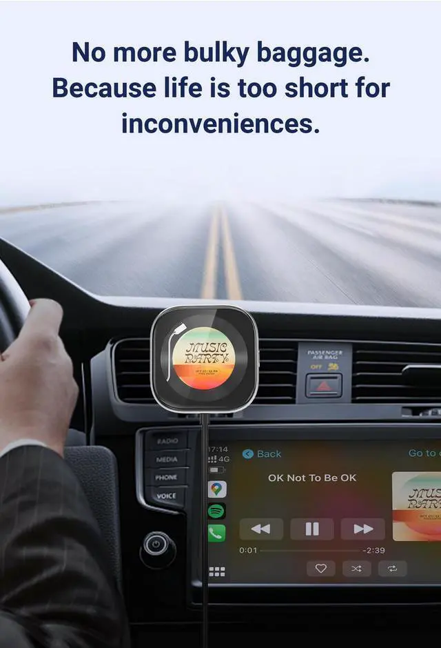 Alt view image 6 of 7 - Electronic picture frame with screen fragrance wireless carplay portable adapter