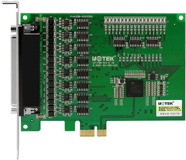 Alt view image 4 of 7 - UTEK Industrial PCI-E to 8 Port RS-485 RS-422 High Speed Serial Card PCIE to RS485 RS422 8-Port Converter ESD Anti-lightning 4U DR62 Connector UT-798