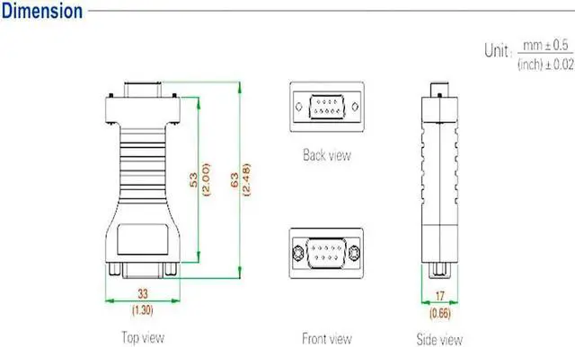 Alt view image 7 of 7 - UTEK Industrial RS232 to RS485 Converter Serial Adapter DB9 Female Male Connector with Terminal Block UT-204E