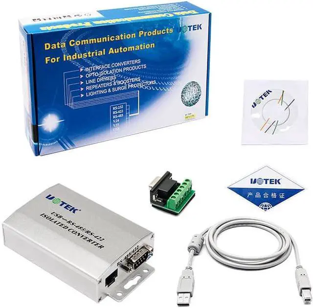 Alt view image 5 of 7 - UTEK USB to RS-485 RS-422 Converter USB2.0 RS485 RS422 RJ45 Conversion Adapter Connector UT-820E with Optical Isolation Auto Detection