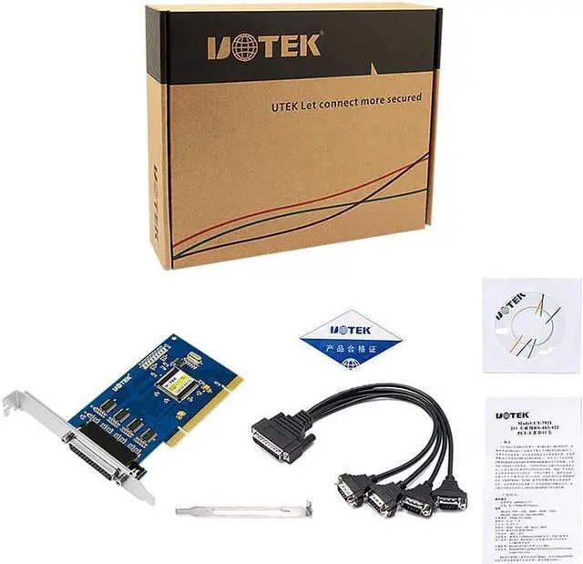 Alt view image 5 of 7 - UTEK PCI to 4 Ports RS232 High Speed Serial Card RS-232 Multiport Serial Adapter DR44 Expansion Connector Industrial Grade Converter UT-754