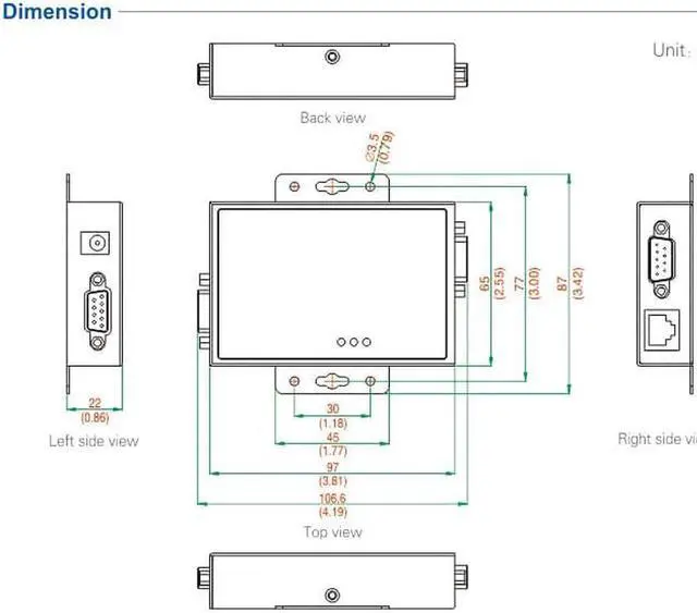 Alt view image 7 of 7 - UTEK RS-232 to RS-485 Converter RS232 To RS485 Conversion Adapter DB9 Connector RS-485 Each Line 600W Lightning Surge ProtectIion With Power UT-2216