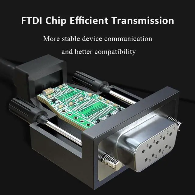Alt view image 2 of 7 - New RS232 Converter Cable USB to RS-232 Commercial Grade Interface Adaptor USB-A Male DB9 Female Connector USB Cable UT-8823F