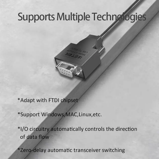 Alt view image 3 of 7 - New RS232 Converter Cable USB to RS-232 Commercial Grade Interface Adaptor USB-A Male DB9 Female Connector USB Cable UT-8823F