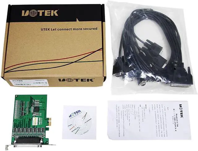 Alt view image 6 of 7 - UTEK Industrial PCI-E to 8-port RS-232 Serial Card PCIE to RS232 High Speed DR62 Converter Com DB9 Connector 4U UT-788 Support 256byte FIFO Driver and Built-in Hardware and Software