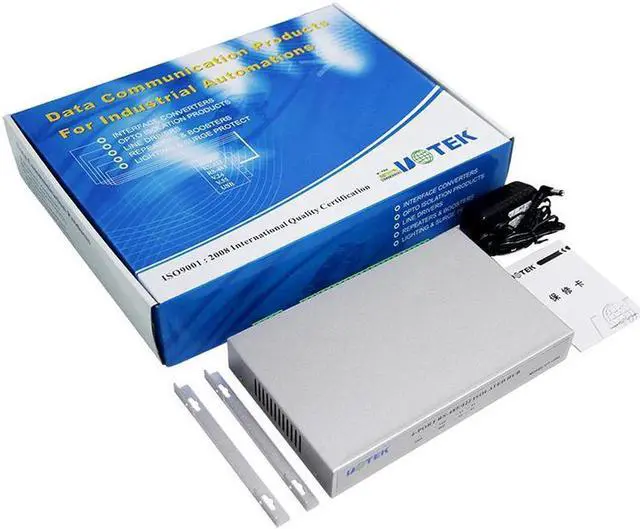 Alt view image 5 of 7 - UTEK Industrial RS-485 RS-422 to RS485 RS422 Hub 4 Ports with Optoelectronic Isolation Half Duplex with Lightning Surge Protection DC/DC Isolated Module UT-1304