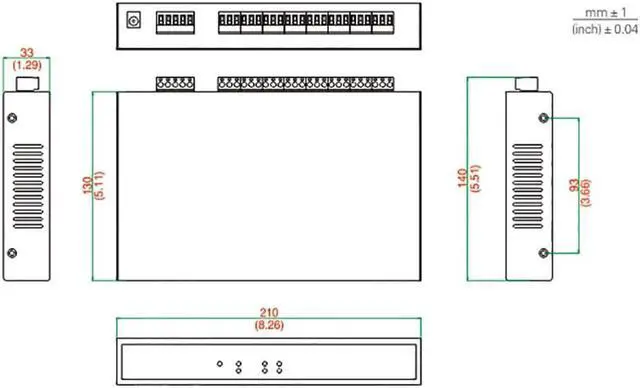 Alt view image 4 of 7 - UTEK Industrial RS-485 RS-422 to RS485 RS422 Hub 4 Ports with Optoelectronic Isolation Half Duplex with Lightning Surge Protection DC/DC Isolated Module UT-1304