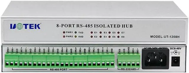 Alt view image 3 of 7 - UTEK Industrial RS-232 RS-485 to 8 Ports RS485 Hub with Optoelectronic Isolation UT-1208H