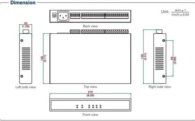Alt view image 7 of 7 - UTEK Industrial RS-232 RS-485 to 8 Ports RS485 Hub with Optoelectronic Isolation UT-1208H