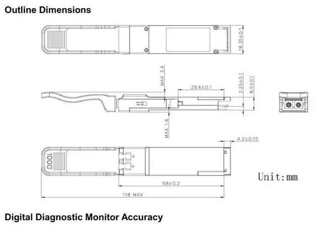 Alt view image 2 of 2 - QSFP28-100G-CWDM4 optical module single-mode dual-fiber optical transceiver module LC port high speed
Optical fiber module