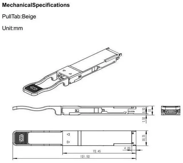 Alt view image 2 of 2 - 100G QSFP28 short-range multimode optical fiber transceiver module