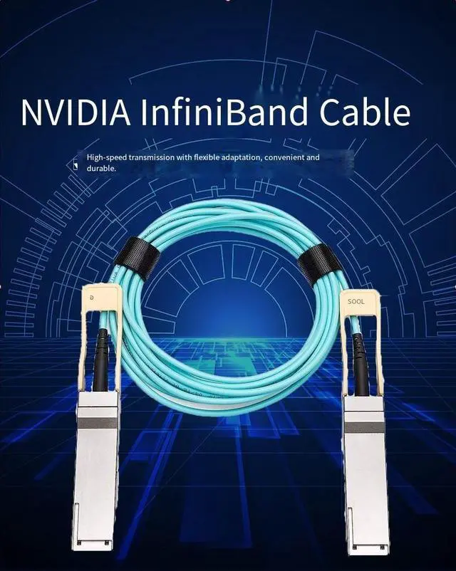 Alt view image 2 of 5 - The MFS1S00-H010V high-speed active optical cable supports the IB HDR programmable hot-swappable design