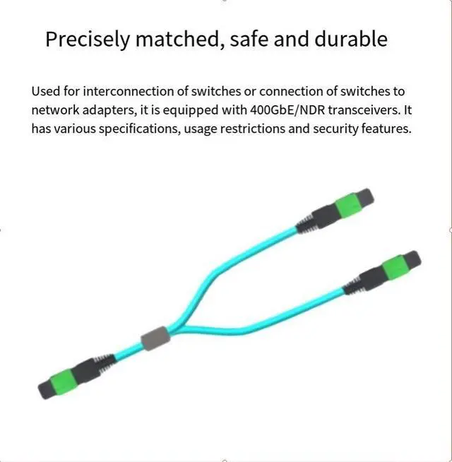 Alt view image 3 of 5 - Nvidia MFP7E20-N015 optical cable 400GbE high-speed transmission supports GPUDirect RDMA technology