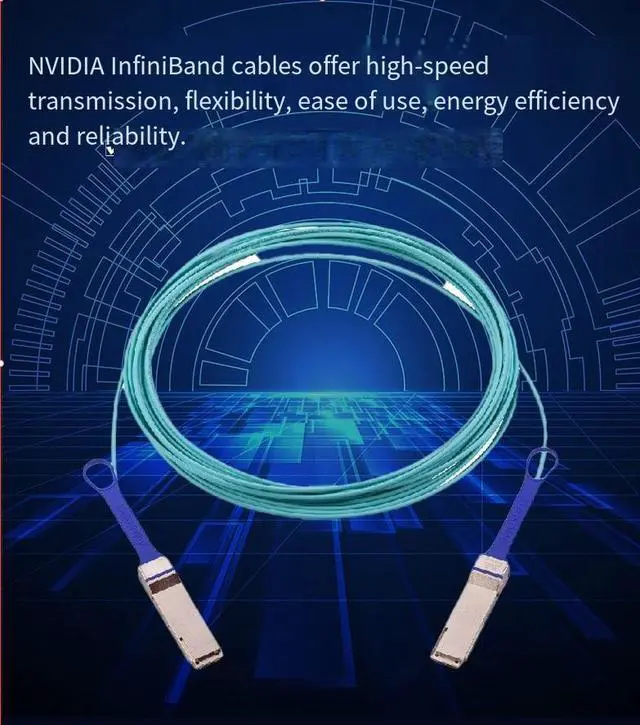 Alt view image 2 of 3 - The MFA1A00-C015 QSFP28 active optical cable is compatible with NVIDIA Myros switch IB optical cables