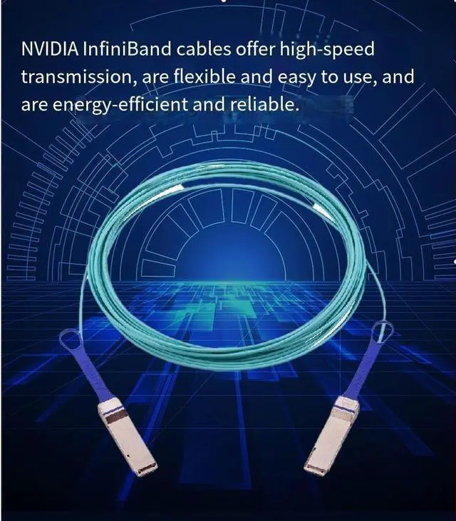 Alt view image 2 of 5 - Mellanox MFA1A00-C015 QSFP28 active optical cable compatible with NVIDIA Myros switch IB Optical cable
