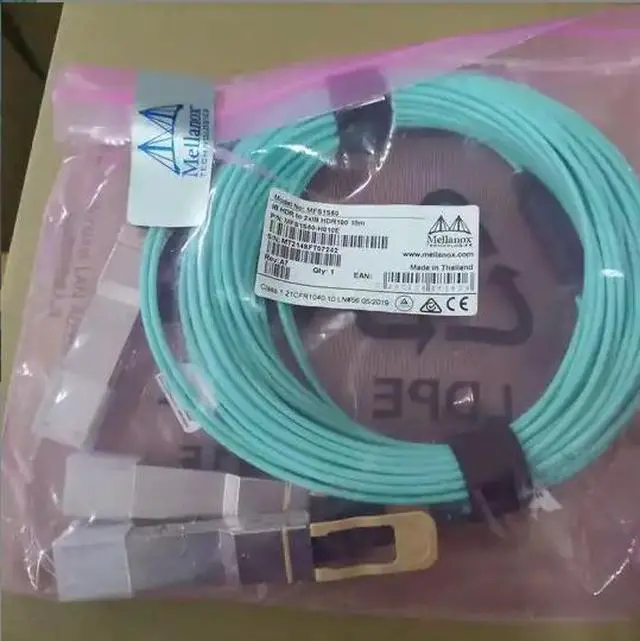 Alt view image 3 of 3 - mellanox MFS1S50-H010E 200G one-to-two 10M optical cable