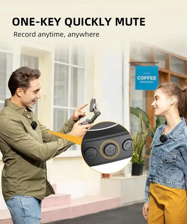 Alt view image 5 of 7 - MAONO Ultra-Compact Wireless Lavalier Microphone with MFi Certified for iPhone, iPad, 2.4GHz Dual Lapel Mics with Pro Audio Chip and Mute for TikTok, Interview, Vlogging, Live Streaming(WM820 B2)