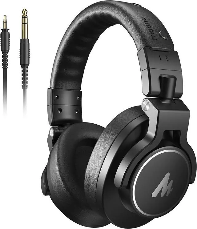 Main image of MAONO Professional Studio Monitor Headphones - Over Ear Closed Back Headphones Wired with Detachable Cable for Podcast, Recording, DJ, Music, MH700 Black