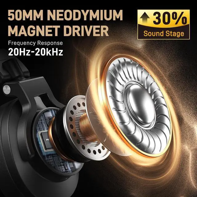 Alt view image 3 of 7 - MAONO Professional Studio Monitor Headphones - Over Ear Closed Back Headphones Wired with Detachable Cable for Podcast, Recording, DJ, Music, MH700 Black
