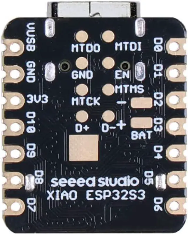 Alt view image 3 of 6 - Seeed Studio XIAO ESP32 S3 Sense - 2.4GHz Wi-Fi, BLE 5.0, OV2640 Camera Sensor, Digital Microphone, 8MB PSRAM, 8MB Flash, Battery Charge Supported, Rich Interface, IoT, Embedded ML