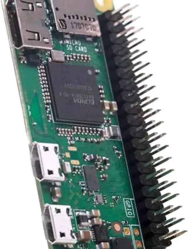 Alt view image 2 of 3 - Raspberry Pi Zero WH, WiFi/Bluetooth 4.1, Bluetooth Low Energy, HAT Compatible 40-pin Header, CSI Camera Connector, USRT, SPI, I2C, with headers