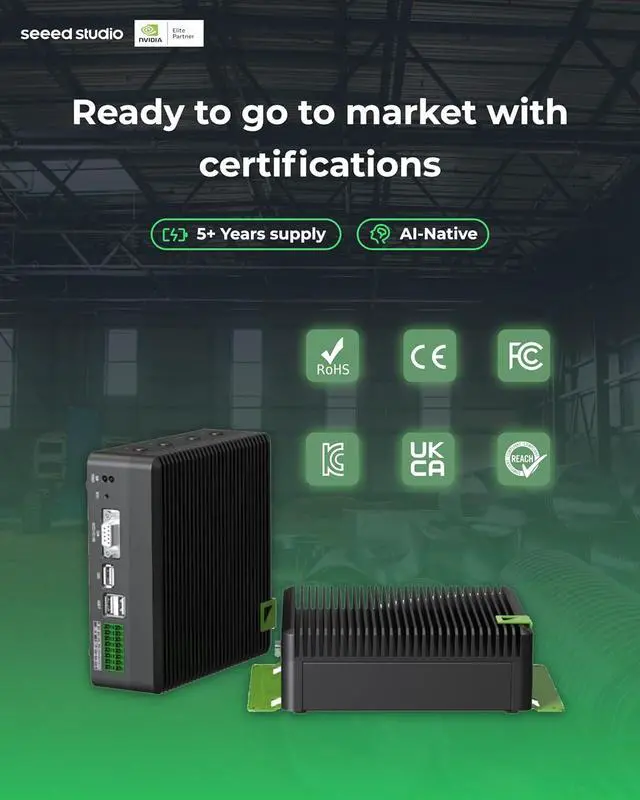 Alt view image 3 of 7 - seeed studio reComputer Industrial J4012- Fanless Edge AI Device with Jetson Orin NX 16GB