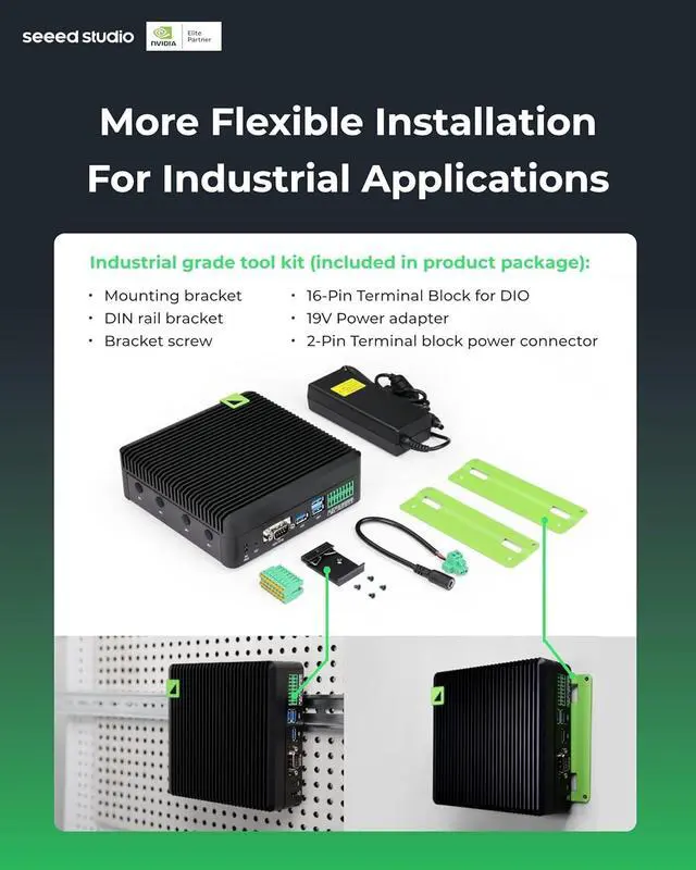 Alt view image 5 of 7 - seeed studio reComputer Industrial J4012- Fanless Edge AI Device with Jetson Orin NX 16GB