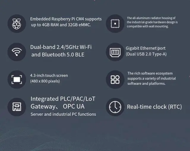 Alt view image 5 of 7 - seeed studio is based on Raspberry PI CM4 industrial-grade industrial control host PLC integrated programmable controller Edgebox Linux expansion 4GB   16GB