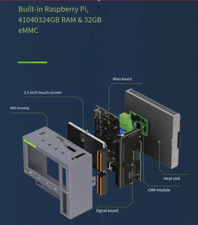 Alt view image 7 of 7 - seeed studio is based on Raspberry PI CM4 industrial-grade industrial control host PLC integrated programmable controller Edgebox Linux expansion 4GB   16GB
