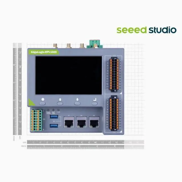 Alt view image 4 of 4 - Raspberry PI industrial control all-in-one computer EdgeLogix embedded industrial-grade touch screen PLC programmable controller 8GB RAM 32GB eMMC