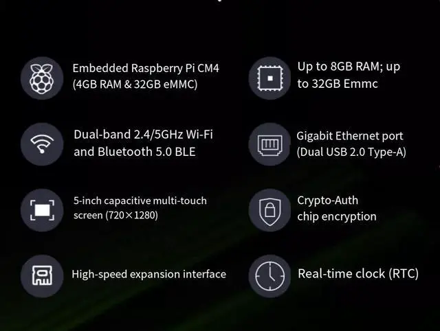 Alt view image 6 of 7 - Raspberry PI cm4 embedded linux development board reTerminal Industrial control all-in-one computer 5-inch screen open-source handheld console 8+32G version