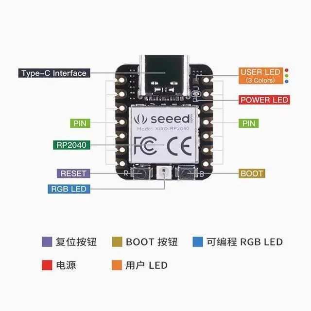 Alt view image 2 of 4 - arduino nano rp2040 motherboard Seeed Studio XIAO 2040 single-chip microcomputer development board