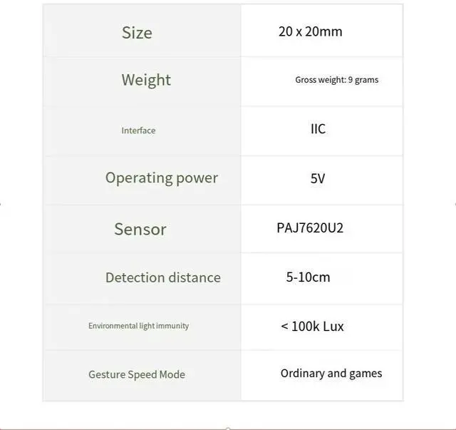 Alt view image 7 of 7 - Grove Gesture recognition sensor Gesture Sens I2C at a distance of 15CM, 9 kinds of gestures