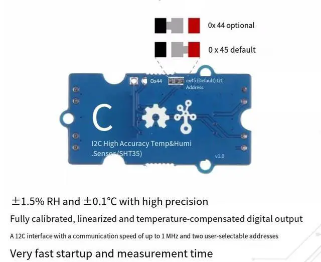 Alt view image 5 of 6 - Grove's high-precision temperature and humidity sensor SHT35 digital I2C is compatible with arduino Raspberry PI 4B