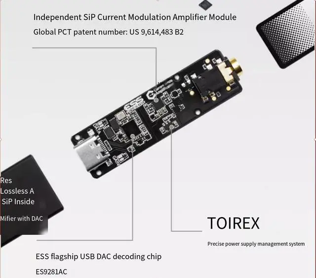 Alt view image 6 of 7 - Questyle M12i mobile HiFi lossless music portable decoder is equipped with a Lightning to Type-C adapter cable