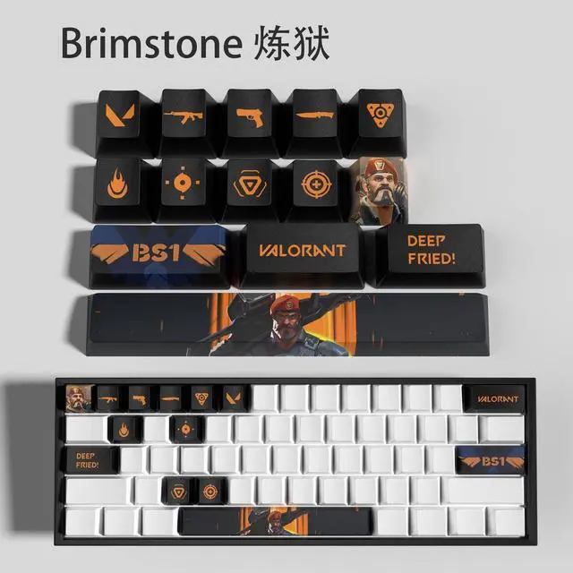 Alt view image 2 of 5 - VALORANT Themed Keycaps Brimstone PBT heat-sublimation keycaps 14 keys OEM high degree