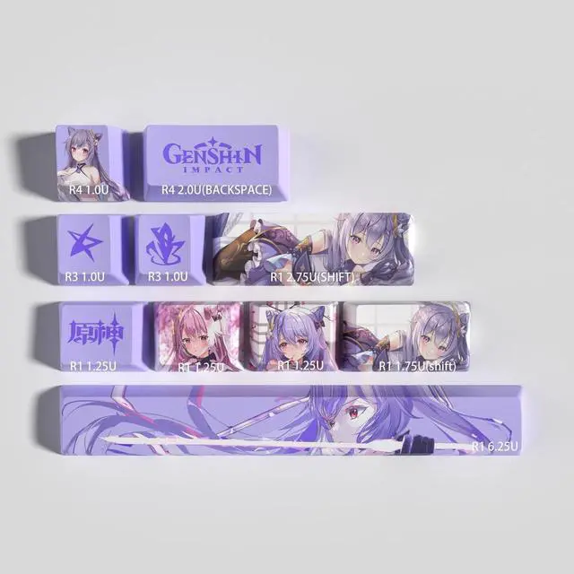 Alt view image 2 of 4 - Genshin Impact Themed Keycaps Ke Qing PBT heat-sublimation keycaps 10 keys OEM high degree