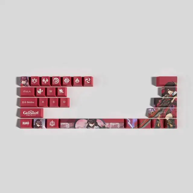 Alt view image 2 of 5 - Genshin Impact Themed Keycaps Beidou PBT heat-sublimation keycaps 29 keys OEM high degree