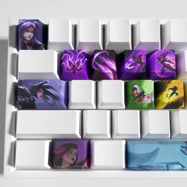 Alt view image 2 of 5 - League of Legends Themed Keycaps Kaisa PBT heat-sublimation keycaps 12 keys OEM high degree