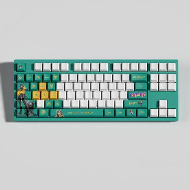 Alt view image 3 of 5 - VALORANT Themed Keycaps KillJoy PBT heat-sublimation keycaps 29 keys OEM high degree