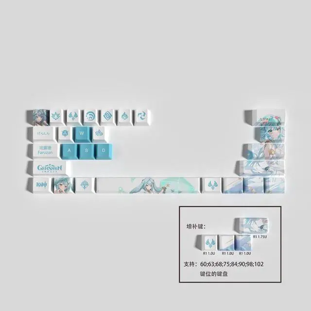 Alt view image 3 of 5 - Genshin Impact Themed Keycaps Faruzan PBT heat-sublimation keycaps 29 keys OEM high degree