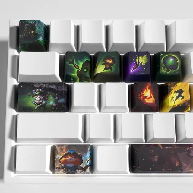 Alt view image 3 of 5 - League of Legends Themed Keycaps Teemo PBT heat-sublimation keycaps 12 keys OEM high degree