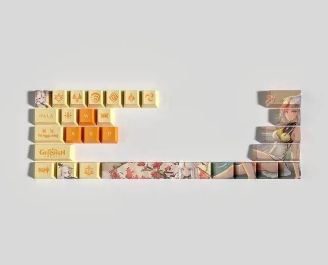 Alt view image 2 of 4 - Genshin Impact Themed Keycaps Ning Guang PBT heat-sublimation keycaps 29 keys OEM high degree