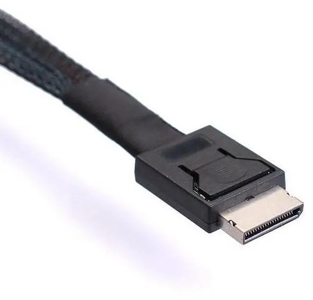 Alt view image 4 of 6 - Oculink SFF8611 to U.2 SFF8639+15P power server MINISAS built-in cable PCIE4.0  0.5M