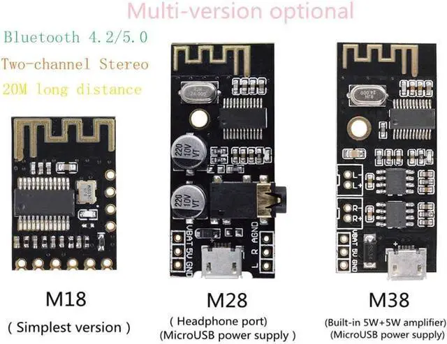Alt view image 3 of 5 - 3pcs M38 Wireless Bluetooth MP3 Audio Receiver Board BLT 4.2 mp3 Lossless decoder Bluetooth 4.2 Audio Receiver Board Wireless Stereo Sound Module