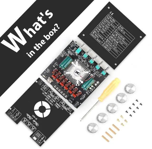 Alt view image 6 of 6 - ZK-AS21 220W*2+350W 2.1 Bluetooth Power Amplifier Board with TPA3255 Chip, 18V-36V Bluetooth Speaker Audio Amplifier Module Vehicle Amplifiers