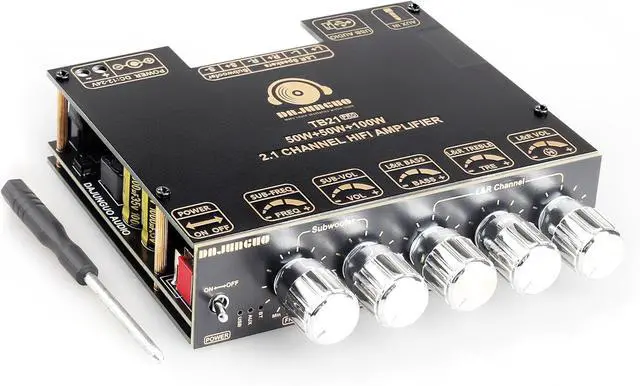 Main image of TB21 PRO TPA3116D2 Bluetooth Power Amplifier Board with Subwoofer 2.1 Channel 50W×2+100W, 12V-24V Audio Power Amplifier Module with Treble and Bass Control