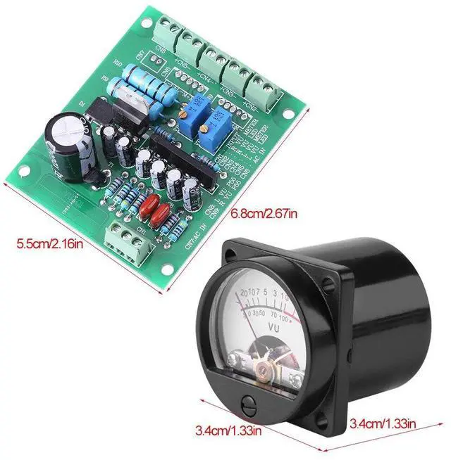 Alt view image 3 of 7 - 2PCS 12-15V/300mA VU Meter Warm Back Light Recording+Audio Level Amp with Driver Board, Electric Energy and Measuring Instruments